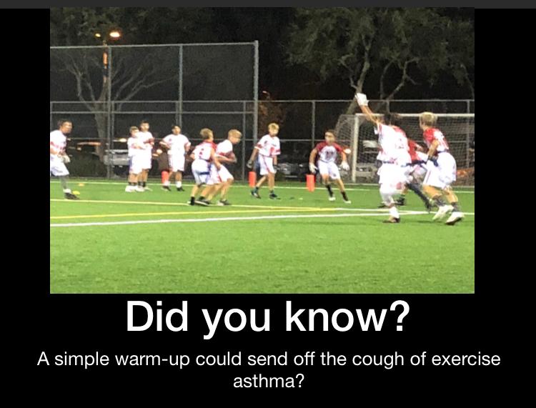 Exercise asthma- picture of flag football players doing a warm up